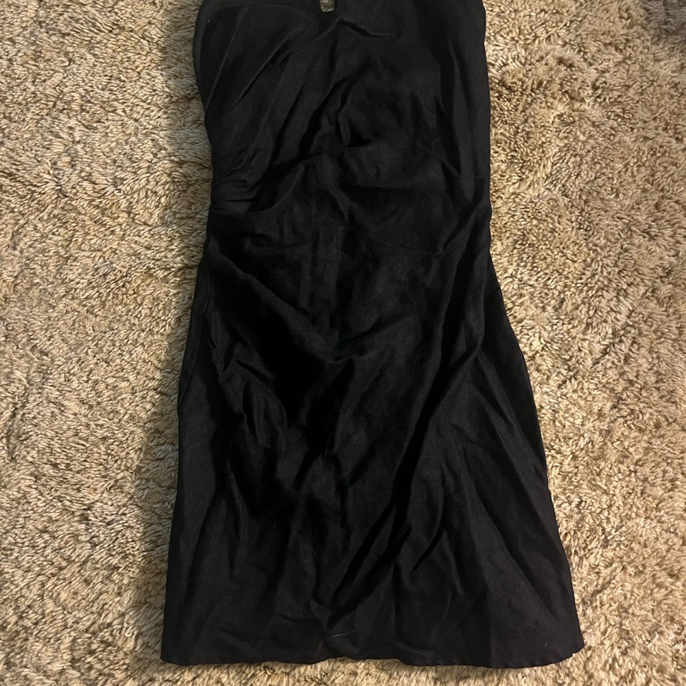 Reformation Black Linen Dress